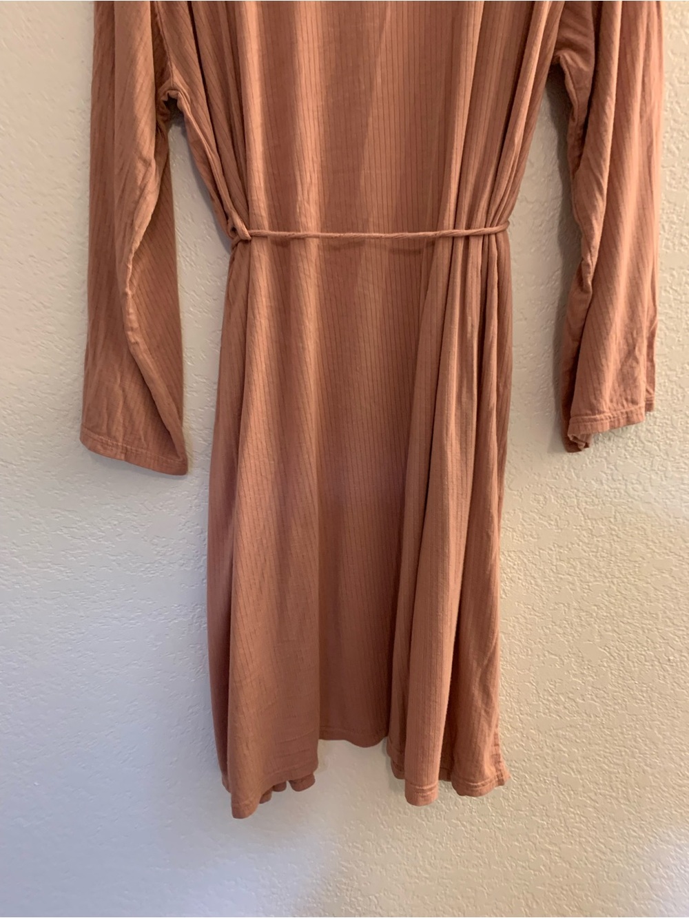 Danskin Rayon Ribbed Open-Front Robe in Blush Pink | L - Picture 9 of 10